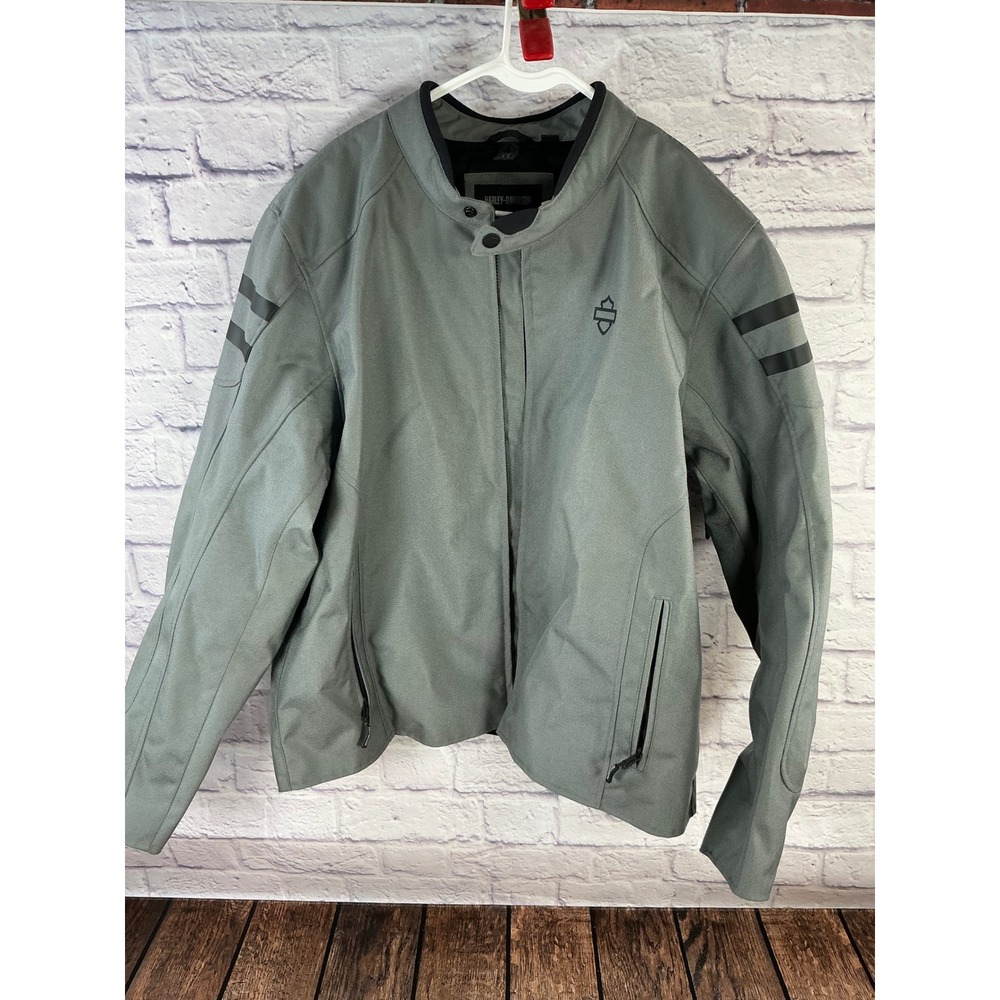 Harley-Davidson Mens Grey Nylon Riding Jacket 97103-25VM 2XL Regular Reflective